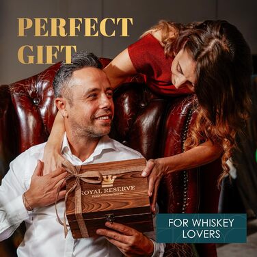 Набір віскі Royal Reserve: келихи, кулі, щипці для льоду, підставки, дерев'яна коробка, оксамитові мішечки, картки з історією та рецептами, аксесуари, подарунок для чоловіків, коханого, друга