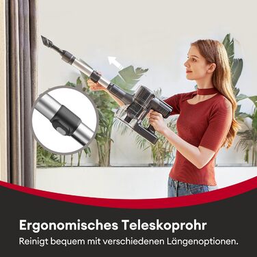 Бездротовий пилосос Ultenic U12 Tech Green Eye™ з акумулятором, 45000Pa, для твердих підлог, килимів та шерсті тварин, з автоматичним режимом та покращеною насадкою проти ковтунів