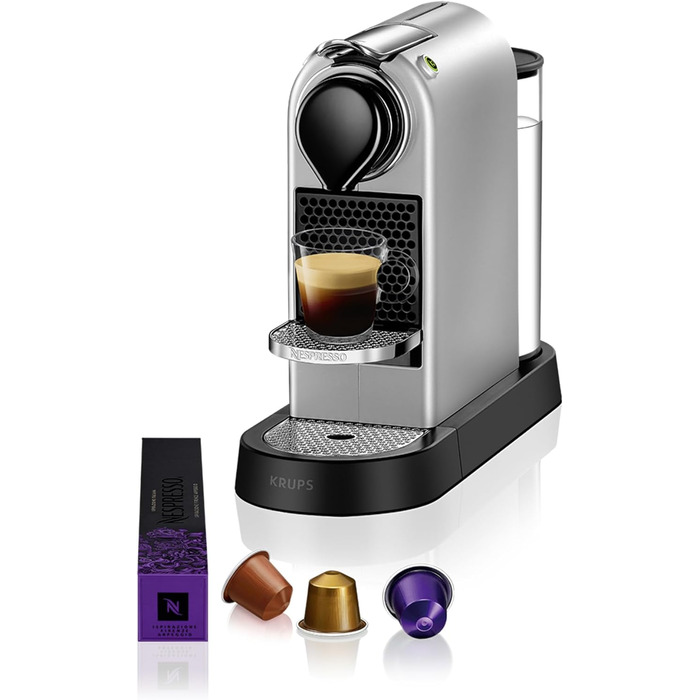 Кавомашина Krups Nespresso XN741B Citiz, еспресо, автоматична, 1 л, 1260 Вт, срібляста