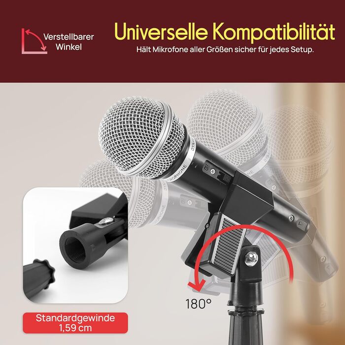 Мікрофонний стійка Pyle з регульованою висотою 85-153 см, універсальна, з міцною основою