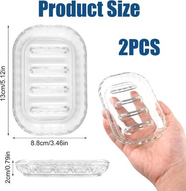 Миски для мила 2 шт. з пластику, самозливні, 13×8.8 см, неслизькі, для ванної, кухні, душу