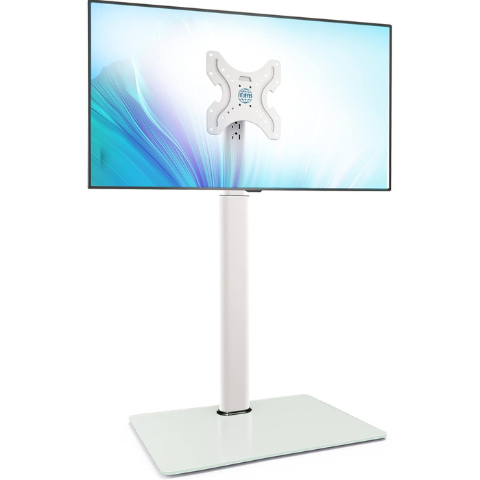 FITUEYES Adjustable TV Stand - Swivel & Tilt Floor Stand for 19-42 inch Flat & Curved TVs up to 35kg, VESA 200x200 - White