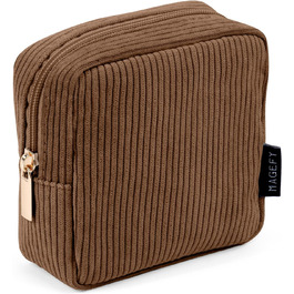 Косметичка MAGEFY: компактна, з відділеннями, з корду, для подорожей, коричнева