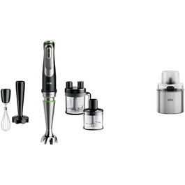 Braun MultiQuick 9 MQ 9187XLI – 5-in-1 Immersion Blender with Food Processor Attachment, Chopper, Masher for Potatoes & Vegetables, and Whisk, Infinite Speed Control, 1200 W, Black/Stainless Steel