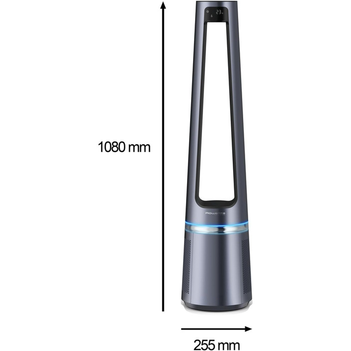 Вентилятор-повітроочисник Rowenta Eclipse QU5030 2-в-1 | Повітряний фільтр, 12 швидкостей, таймер, пульт керування, антрацит