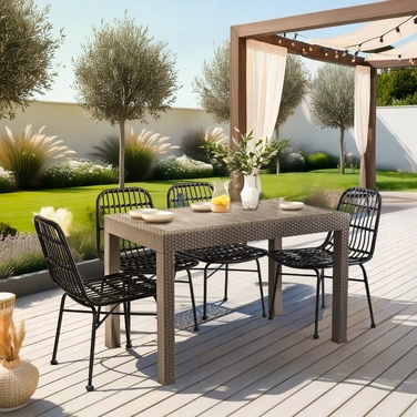 Прямокутний стіл з техноротанга MEBEL ELITE, 119,5 x 69 x 76 см