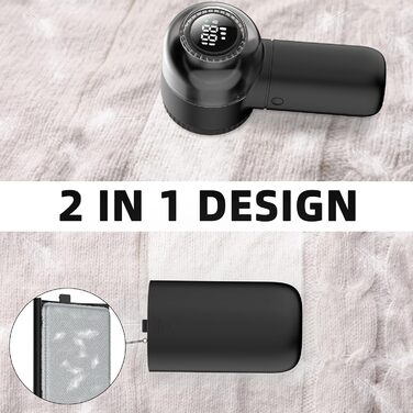 Електричний видальник пуху для одягу Fusselrasierer FB03 чорний - 3 швидкості, LED дисплей