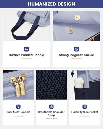 Стильний рюкзак LOVEVOOK для жінок: місткий, водонепроникний, 15.6-17.3 дюйми, для роботи, навчання, подорожей (бежевий, хакі, блакитний, темно-синій)