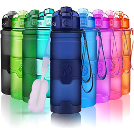 ZORRI Sport Water Bottle for Kids, 500 ml/700 ml/1000 ml, BPA-free, eco-friendly Tritan plastic, reusable water bottles with filter, 1000ml-32oz (Dark Blue, 414 ml)