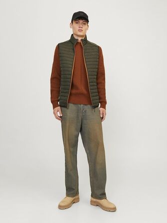 JACK & JONES чоловіча степкова жилетка 4XL великі розміри, колір Росін/Деталь: мармеладний контраст