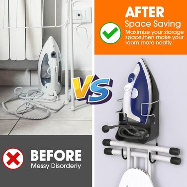 Підставка для праски, кріплення для гладильної дошки, чорна, для дому, ванної кімнати та пральні, електрична, до 13,7 см