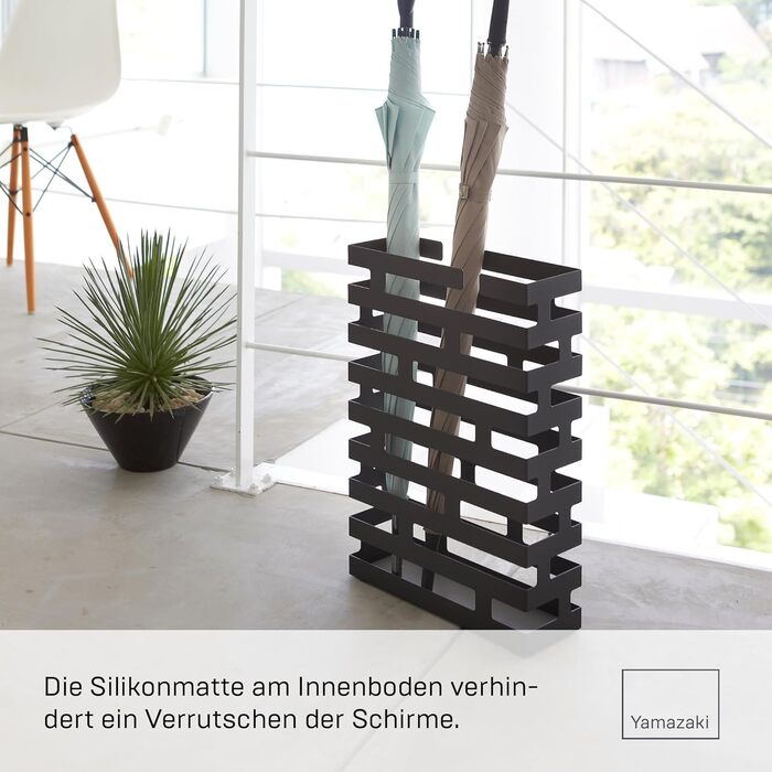 Підставка для парасольки Yamazaki 2361 BRICK, чорна, сталева, мінімалістична, 30 x 10 x 43 см