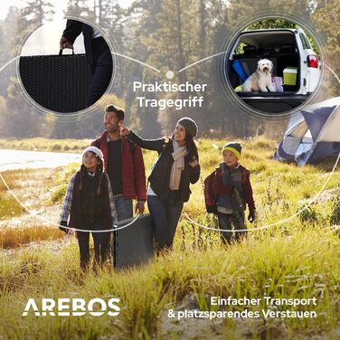 Складаний садовий стіл Arebos Buffettisch 182x74x74 см, чорний | для 8 осіб | з ручкою для перенесення | стіл для вечірок та кемпінгу