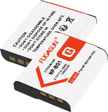 Акумулятор NP-BG1/NP-FG1 з зарядним пристроєм для Sony DSC-H10, H20, H50, H55, H70, H90, HX9V, HX10V, HX20V, HX30V, T20, T100, W90, W100, W120, W130, W150, W170, W200, W210, W215, W220, W230, W270, W290, W300 (2 шт.)