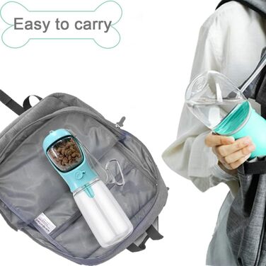 Турботрінка для собак на винос, портативна пляшка для води без BPA, дорожня миска для води для собак маленьких порід, водонепроникний диспенсер для води для домашніх тварин Outdoor (білий) Білий (550 мл + 100 г, білий)