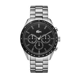Чоловічий годинник Lacoste Boston Chronograph: шкіряний або металевий браслет, чорний циферблат