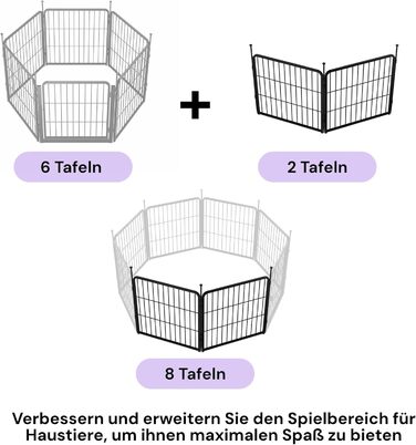 Вольєр для цуценят SunsGrove 60см, чорний, 2 частини, міцний, антикорозійний, без інструментів