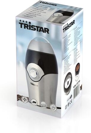 Електрична кавомолка Tristar KM-2270, 150 Вт, 70 г, 2 леза з нержавіючої сталі, на 10 чашок