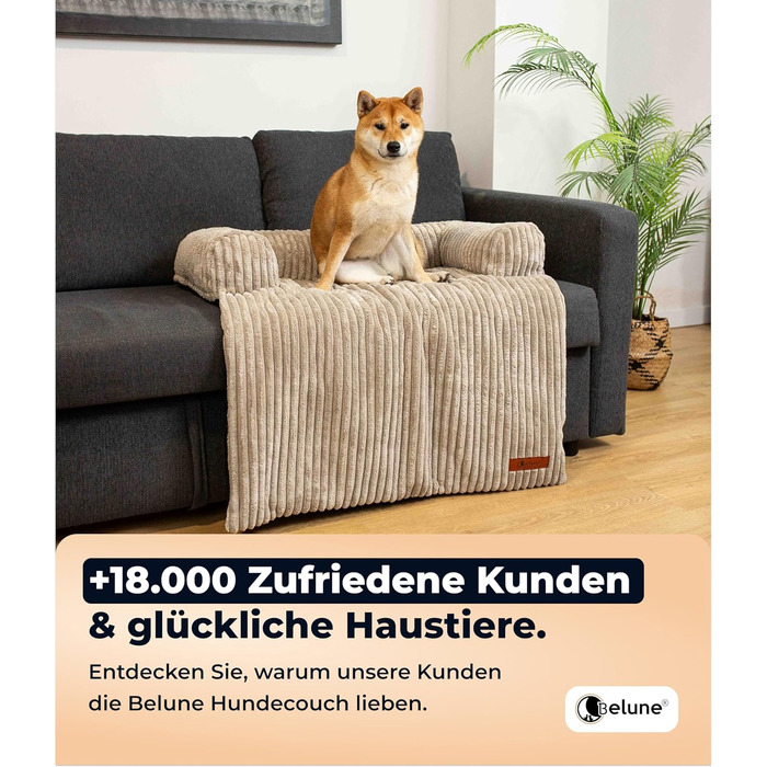 Диванчик для собак Belune Hundecouch Deluxe - миючий, бежевий, L (120x95 см)