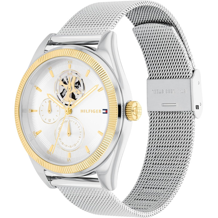 Годинник Tommy Hilfiger для жінок з циферблатом Multi, кварцовий, з шкіряним або металевим ремінком (срібно-білий, нержавіюча сталь)