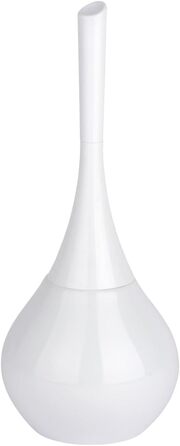 Набір для туалету WENKO Mod. Flakon: тримач щітки та щітка для унітазу, кераміка та пластик, Ø 17 см x 42,5 см, білий