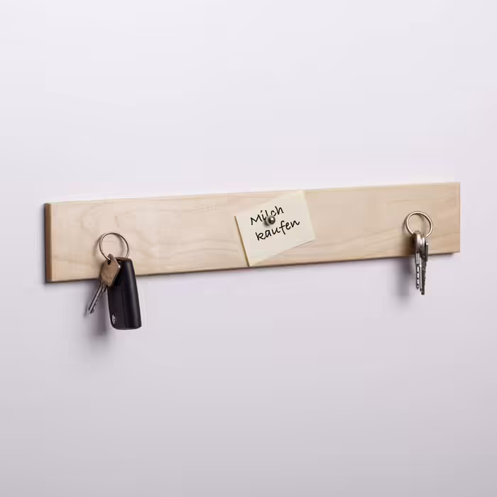 Wooden Key Board Magnetic – Key Board with Invisible Magnets – Key Holder Wall for Entryway & Office – Wooden Wall Decoration – Key Hanger 30 cm – Made in Bavaria, 30 cm (Maple, 45cm)