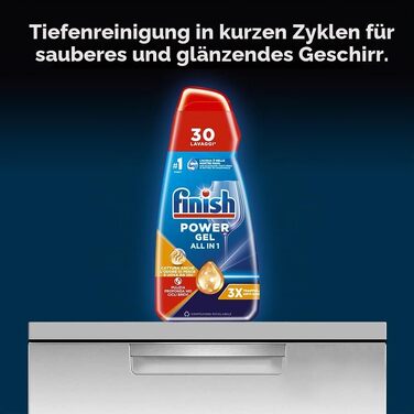 Гель для посудомийних машин Finish Powergel Anti-Geruch, без запаху, 210 мийок (7 паковок по 600 мл)