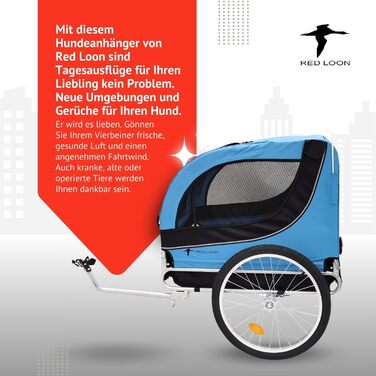Bike Dog Carrier - Dog Trailer for Bicycle - Blue Dog Bike Trailer - Up to 40kg