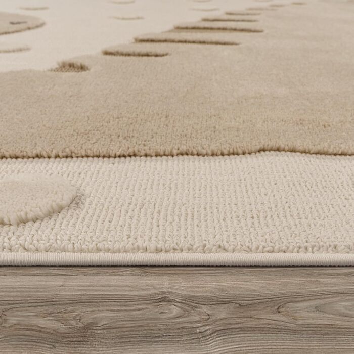 Дитячий килим Paco Home Kinderteppich 80x150 см, бежевий з левами, 3D ефект, м'який, гіпоалергенний, для дитячої кімнати