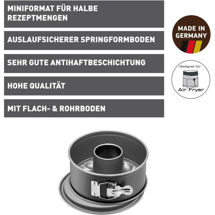 Форма для випічки Kaiser Inspiration Mini Springform 18 см з антипригарним покриттям для аерофритюрниці