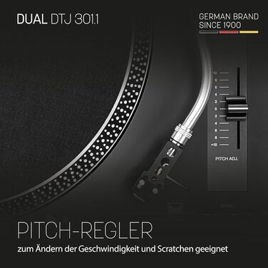 Програвач вінілу Dual DTJ 301.1 USB чорний з прямим приводом, Pitch-Control та USB-підключенням