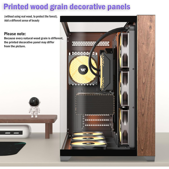Корпус для ПК ANSAITE P7: Mid-Tower з 6 PWM ARGB-вентиляторами, скляна панель 270°, Type-C, чорний