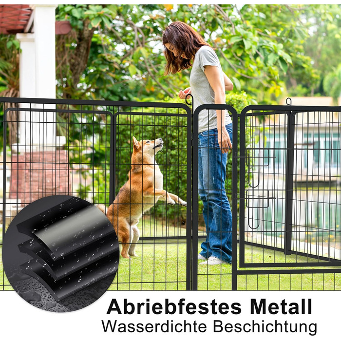 Вольєр для цуценят/маленьких собак 80x65 см, розкладний, з дверима та ґрунтовими анкерами, для внутрішнього/зовнішнього використання, вологостійкий