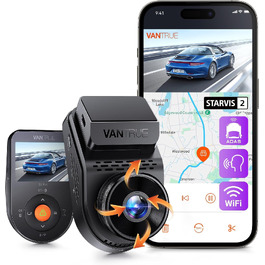 Автомобільний відеореєстратор VANTRUE S1 Pro 2.7K 60FPS з нічним баченням STARVIS 2, прихований монтаж