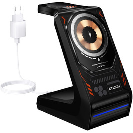 Станція бездротової зарядки 3-в-1 для Apple: iPhone, AirPods, Apple Watch (15W, MagSafe, чорний)