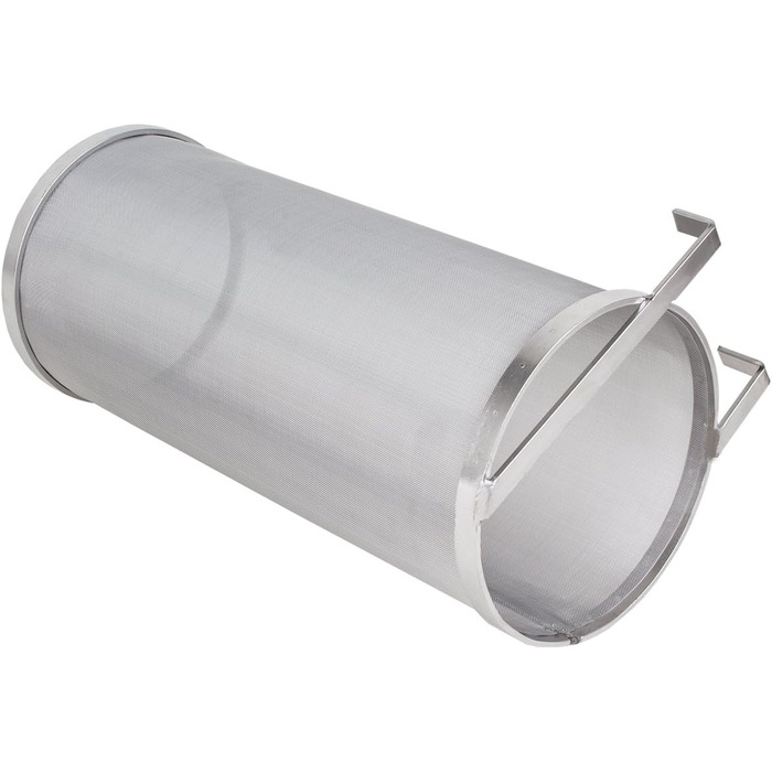 Beeketal 'BBF-1' Beer Hop Filter Fine Mesh Strainer made of stainless steel with a very fine 300 micron mesh (approx. 350 x 150 x 150 mm), beer filter e.g. for clarifying mash residues, with a bracket for hanging.
