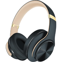 DOQAUS Bluetooth навушники Over-Ear з триманням заряду до 90 годин, 3 режими EQ, HiFi стерео, складні, з мікрофоном, м'які амбушури для подорожей/офісу/телефону/ПК/ноутбуків (Асфальтово-сірий)