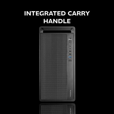 Корпус ПК Tacens SAGITTA20 з LED-дисплеєм, 3 вентилятори 120мм, скло, сітка, USB-C, чорний (2FORTISII)