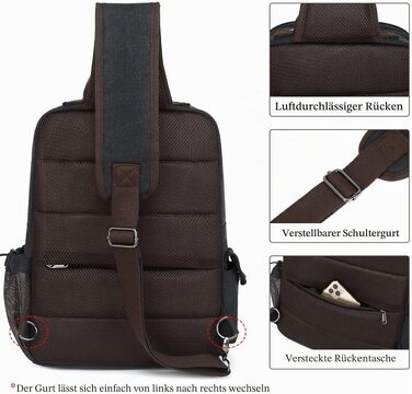 Спортивна сумка-слінг mygreen Canvas Crossbody Bag через плече, водостійкий рюкзак-сумка для прогулянок та outdoor, армійський зелений, XL