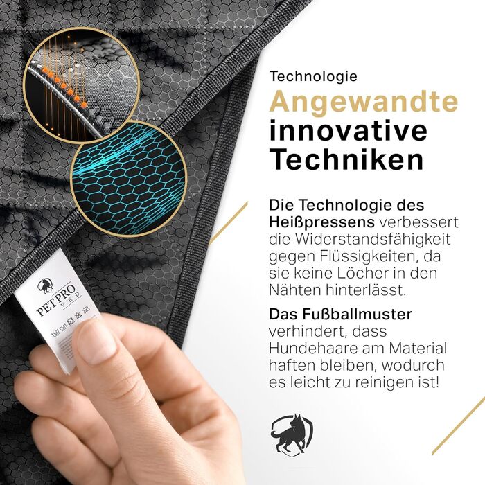 Захист для автосидіння для собак PETPROVED: водонепроникний, з аксесуарами. Захист заднього сидіння авто, автодеки для собак