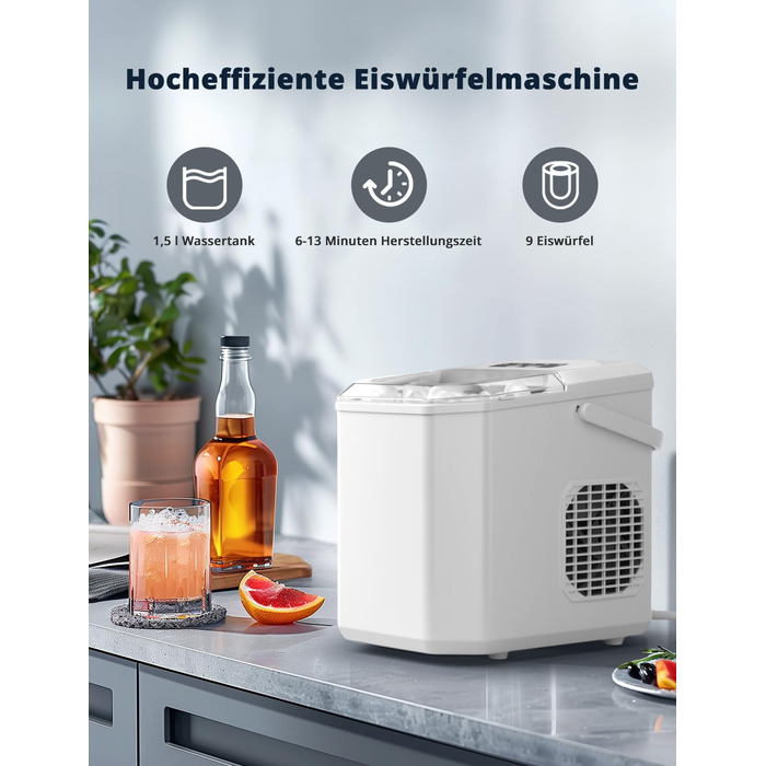 Професійний виробник льоду 12 кг/24 год. Ice Maker 1.5 л, швидкість виробництва 6-13 хв.