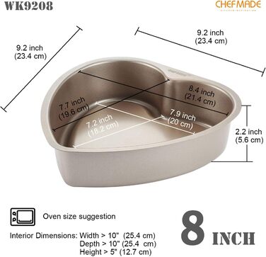 Форма для випічки CHEFMADE Ellipse для чізкейку, овальна, 20 см, антипригарна, золотиста. Для духовки та мультиварки