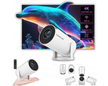 Смарт-проектор HY300 PRO 2026 Android 13, 2/16ГБ, HD + 4K, WiFi, з поворотним корпусом