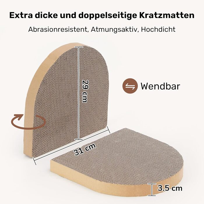 Котяче дряпальний борд FUKUMARU: диван з картону та фетру, 61 см, бежевий