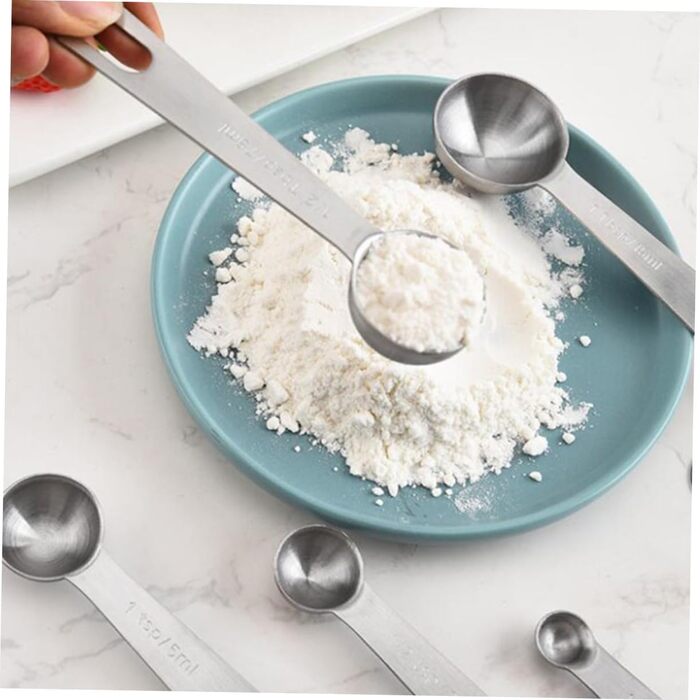Amosfun Measuring Cup and Spoon Set: 7 Measuring Cups, 7 Measuring Spoons, Stainless Steel, Measuring Scale for Baking