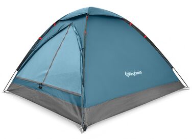 Намет KingCamp 2-3 особи, водонепроникний 3000мм, ультралегкий, блакитний - для кемпінгу, туризму та відпочинку на природі 210x180x130см