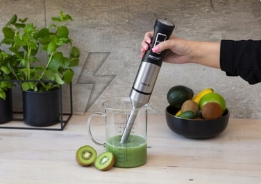 Ручний блендер MPM MBL-33M 1500W TURBO, 9 швидкостей, чорний, нержавіюча сталь