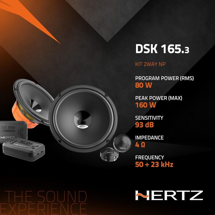 Акустична система Hertz DSK 165.3 2-смугова, 165 мм сабвуфер і 24 мм твітер, висока якість звуку, легкий монтаж