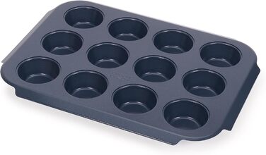 Форма для мафінів Joseph Nest Bake на 12 кексів, антипригарна, карбонова сталь, зручні ручки, компактна