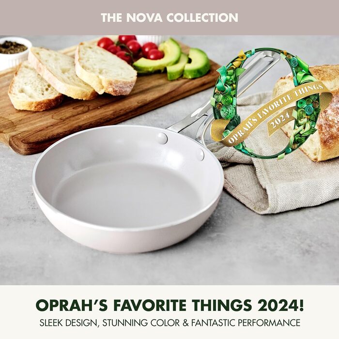 Набір сковорідок GreenPan Nova (20.3 см та 25.4 см), індукційні, без PFAS, антипригарне покриття, для плити та духовки